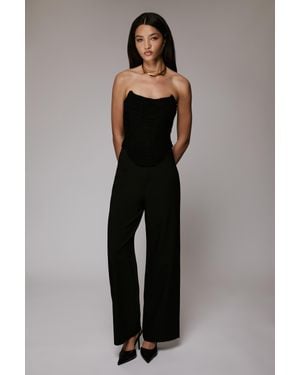 Bardot Elise Mesh Corset Top - Black