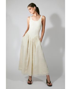 Bardot Lorie Scoop Neck Midi Dress - Natural