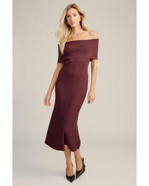 Bardot Harro Pleated Knit Dress - Red