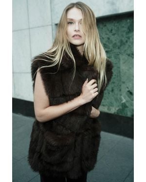Bardot Brentley Faux Fur Vest - Black