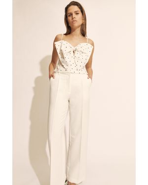 Bardot Vieda Linen Bow Front Top - Natural