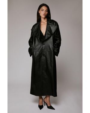 Bardot Reilia Vegan Leather Coat - Black