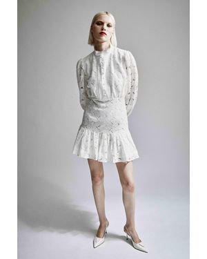 Bardot Remy Mini Lace Dress - Gray