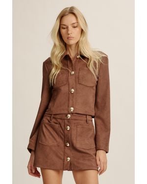 Bardot Lorenzo Vegan Suede Shirt - Natural