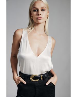 Bardot Myles Satin Tank - White