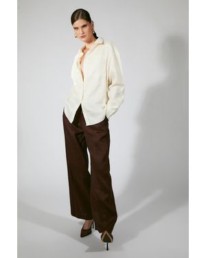 Bardot Lander Oversized Linen Shirt - White