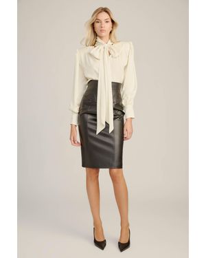 Bardot Henley Vegan Leather Skirt - Natural