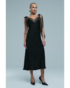Bardot Lydia Tie Strap Midi Dress - Blue