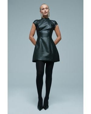 Bardot Delphi Vegan Leather Mini Dress - Blue