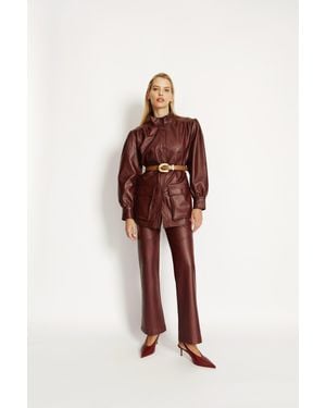 Bardot Clements Vegan Leather Jacket - Red