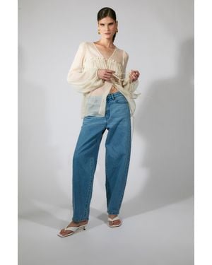 Bardot Delphina Barrel Leg Jean - Blue