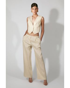 Bardot Geordy Linen Vest Top - Natural
