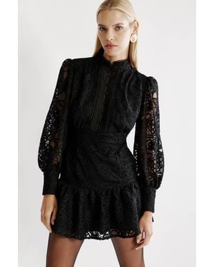 Bardot Remy Embroidered Mini Dress - Black