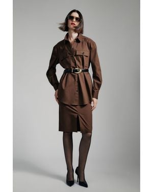 Bardot Tybi Cotton Shirt - Brown