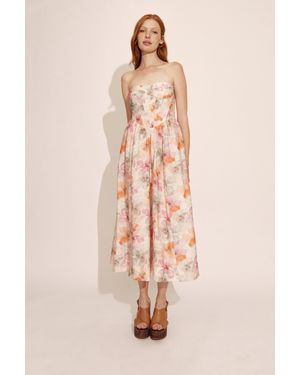 Bardot Lola Corset Midi Dress - Pink