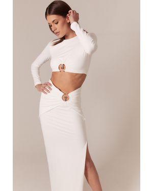 Bardot Neve Long Sleeve Knit Top - Natural