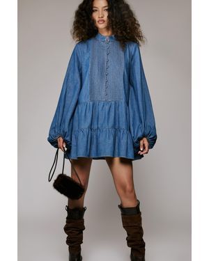 Bardot Antonia Chambray Mini Dress - Blue