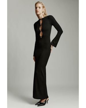 Bardot Nautico Knit Maxi Dress - Black