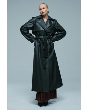 Bardot Luca Vegan Leather Trench - Blue