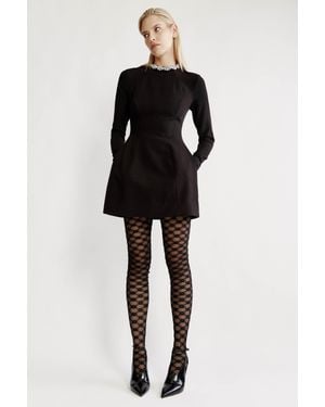 Bardot Delphi Long Sleeve Mini Dress - Black