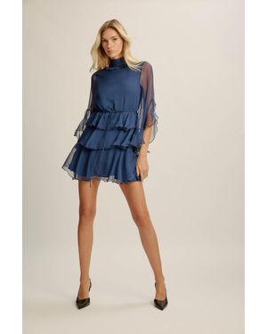 Bardot Norah Ruffle Mini Dress - Blue