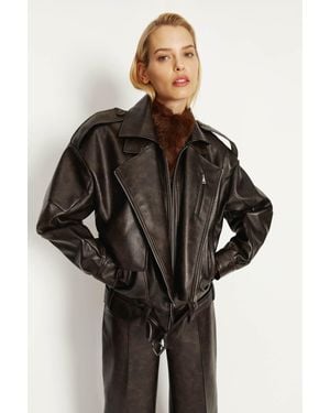 Bardot Kavi Vegan Leather Jacket - Black