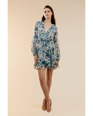 Bardot Triple Frill Dress - Blue