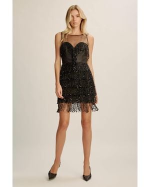 Bardot Jordana Fringe Mini Dress - Black