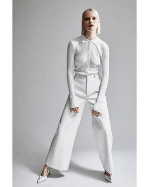 Bardot Ayda Knit Polo Top - Gray