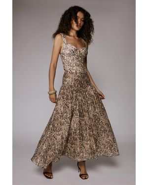 Bardot Hildie High Waisted Midi Skirt - Brown