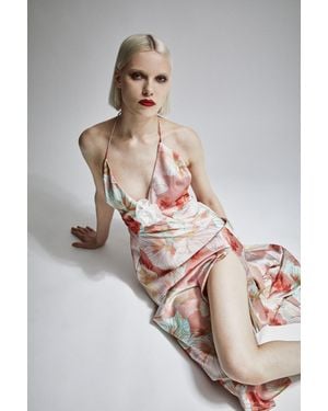 Bardot Aradia Printed Halter Dress - Metallic