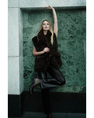 Bardot Nia Vegan Croc Leather Pant - Green