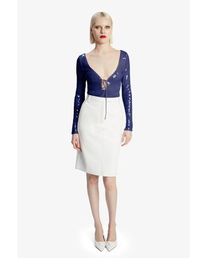 Bardot Phenix Vegan Leather Skirt - Blue