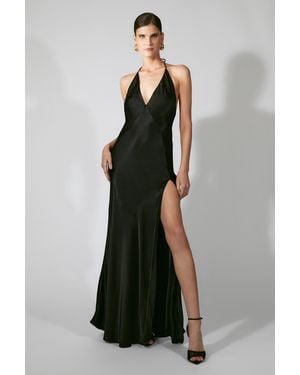 Bardot Yve Contrast Halter Dress in Black | Lyst
