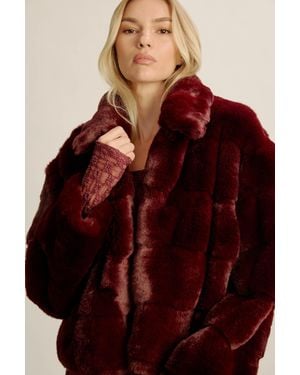Bardot Sylvie Faux Fur Jacket - Red
