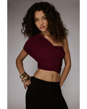Bardot Harley One Shoulder Mesh Top - Red