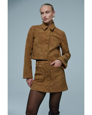 Bardot Lorenzo Croc Vegan Suede Shirt - Green