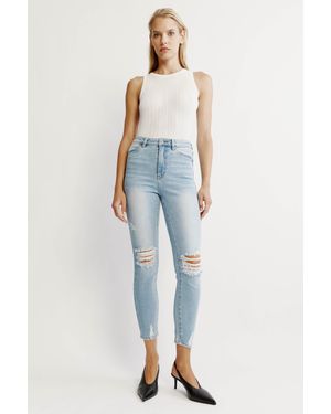 Bardot Khloe Hi Crop Jeans - Blue