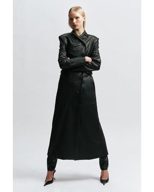 Bardot Liana Vegan Leather Coat - Black