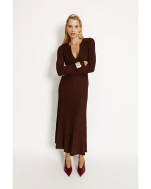 Bardot Hattie Knit Midi Dress - Brown