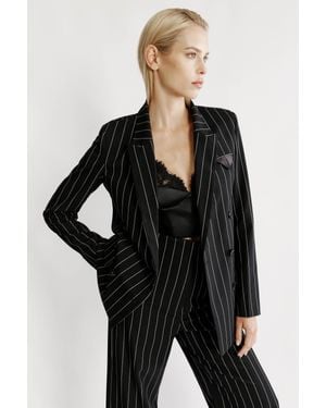 Bardot Sloane Pin Stripe Blazer - Black