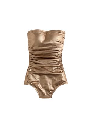 J.Crew Metallic Gold Bandeau One-piece Swimsuit