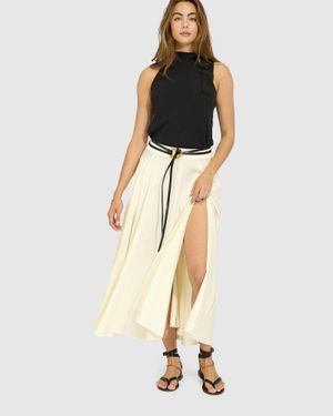 Belle & Bloom Move With Me Maxi Skirt - Metallic