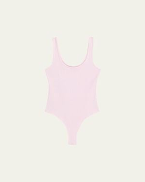 L'Agence Nica Scoop-Neck Tank Bodysuit - Pink