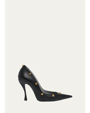 Balenciaga 110Mm Studded Smooth Nappa Leather Pumps - White
