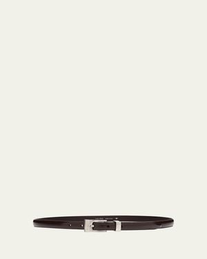 The Row Downtown Slim Leather Belt - Natural