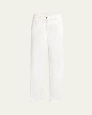 Giorgio Armani Wide Leg Stretch-Cotton Jeans - White