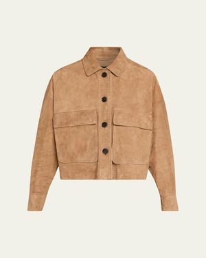 Arma Miri Boxy Lambskin Suede Jacket - Natural