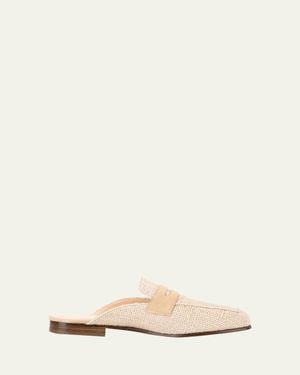 SOPHIQUE Riviera Raffia Penny Loafer Mules - Natural
