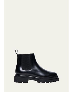 Santoni Forestlow Leather Chelsea Booties - Blue